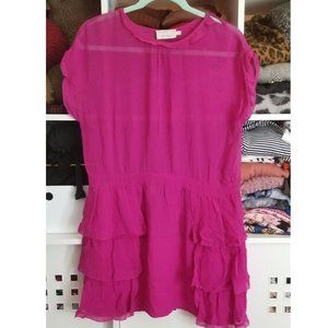 Julie Haus Pink Sheer Tunic Dress SZ 6